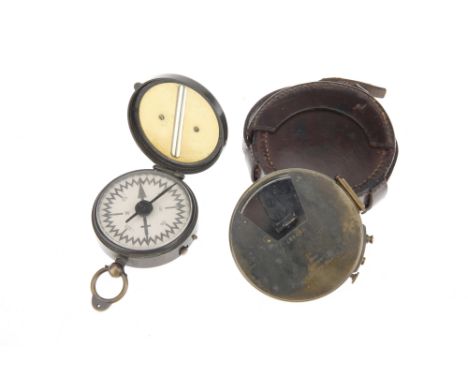A Military Compass and Military Clinometer, English, early 20th century, compass case engraved 'Major Legh's Luminous Compass