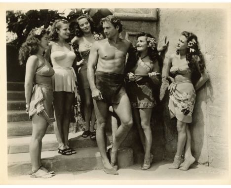 A Collection of Early Film Stills, vintage gelatin silver photographs including Johnny Weissmuller in an RKO Tarzam film 1932