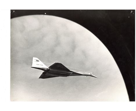 Two Large Vintage Aircraft Photographs, a large vintage gelatin silver print of a Soviet Tupolev Tu-144, apparently taken fro