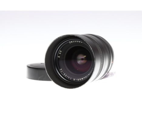 A Leitz Vario-Elmar-R f/4 35-70mm Lens, ROM, black, serial no. 3833584, body, G-VG, elements, VG-E, complete with E60 UVa fil
