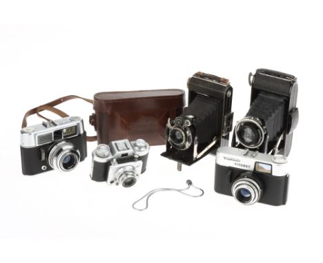 A Mixed Selection of Cameras, to include a Voigtlander Bessa, a Kodak Folding Camera, a Voigtlander Vito Automatic R, a Voigt