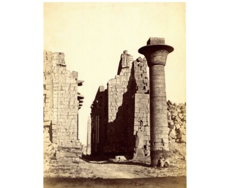 ANTONIO BEATO (1835-1906), Three Photographs of Egypt, albumen prints, c.1870s, unmounted, the temple at Karnak, a step pyram