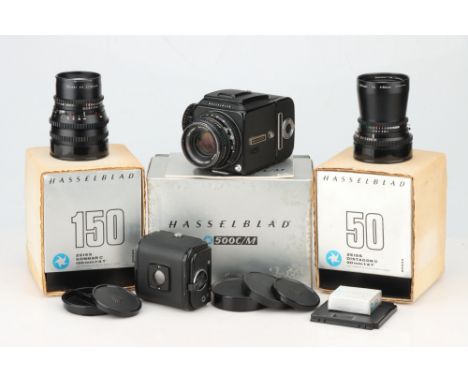 A Hasselblad 500 C/M Medium Format SLR Camera Outfit, black, serial no. UC172544, body G-VG, very light signs of wear &amp; t