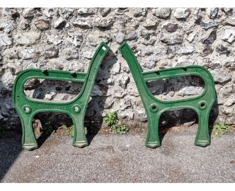 A near pair of 'J Every, Lewes' cast iron bench ends.
