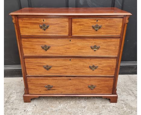 A 19th century mahogany chest of drawers, 111.5cm wide. 