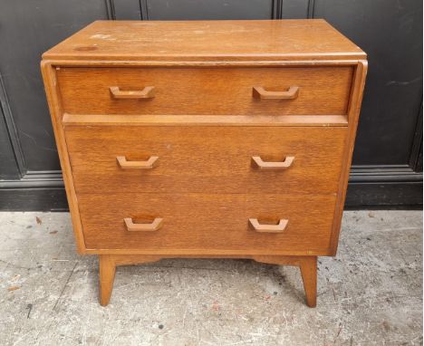 A mid-century G Plan oak chest of drawers, 76.5cm wide. 
