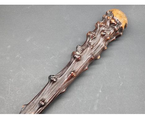 A rootwood stick, possibly blackthorn, 91.5cm long.&nbsp; 