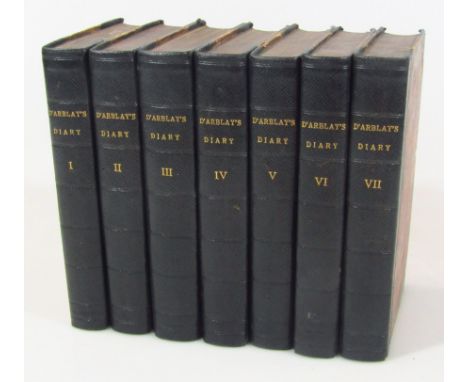 [Burney (Frances)] Diary & Letters of Madame d'Arblay (1778-1840) 7 vol., engraved portrait frontispieces with tissue guards,