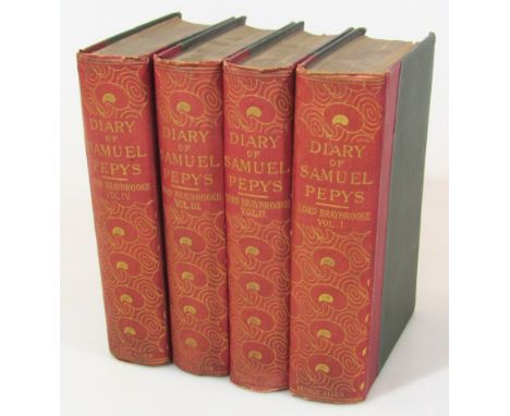 Braybroke (Richard, Lord, ed.) Diary and Correspondence of Samuel Pepys F.R.S., 4 vol., publisher's cloth, 8vo, 1911.