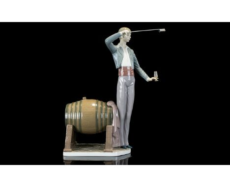 Lladro - Tall and Impressive Early Porcelain Figure ' Wine Taster ' Sculpture Franciso Catala. Model No 5239. Issued 1984 - 2