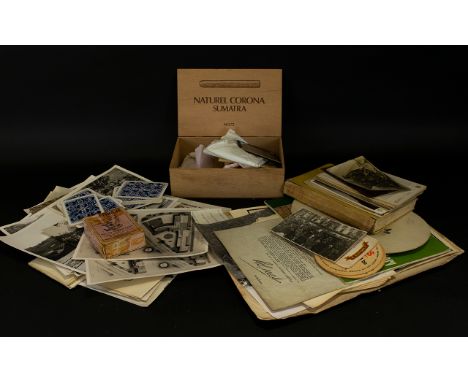 A Collection Of Miscellaneous Ephemera To include Several Carte De Visite, mostly portraits, a collection of magic lantern gl