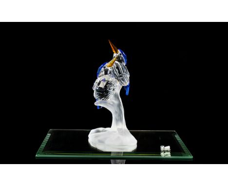 Swarovski Crystal Figurine ' Feathered Beauties ' Malachite Pair of Kingfishers. Designer Adi Stocker. No 7621 NR 000 010. Is