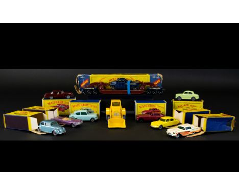 Collection Of 8 Boxed Moko Lesney Matchbox Series Diecast Vehicles To Include No 7 Ford Anglia, No 25 Volkswagen New Model, N