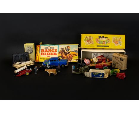 A Good Collection Of Vintage Toys A varied collection, many in playworn condition to include boxed 'Lone Star Range Rider, MK