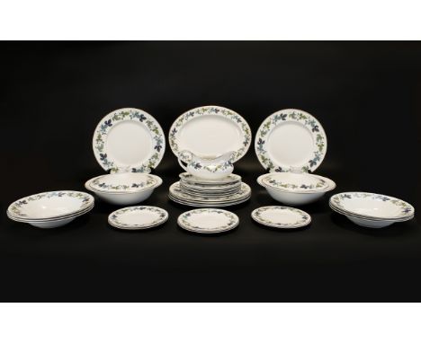 Royal Doulton 'Burgundy' Part Dinner Service Each marked to base TC100. Comprises two tureens, gravy boat and saucer, oval pl