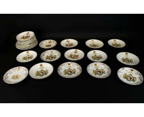 Midwinter Assorted Pieces Queens Coronation 1953 Memorabilla. (36) thirty six in total. Includes Saucers and Plates. 