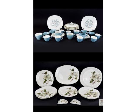 Midwinter Dogwood Pattern designed by Jessie Tait circa 1957. 14 assorted items together with Cassandra pattern assorted item