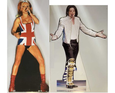 MICHAEL JACKSON / GERI HALLIWELL DISPLAYS. Two card displays, to include Geri Halliwell in famous 'Union Jack' dress, a Micha