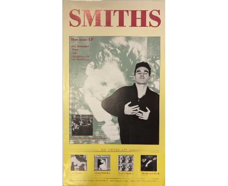 THE SMITHS GERMAN POSTER. An original German promotional poster circa 1987 advertising The Smiths discography. Measures 18 x 