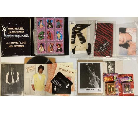 MICHAEL JACKSON MEMORABILIA. Collection of Michael Jackson memorabilia to include: two unopened sets of 1984 Topps photo card
