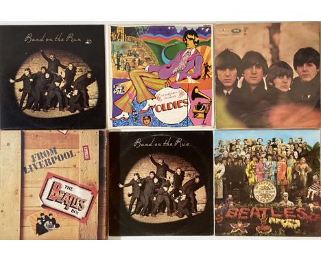 THE BEATLES AND RELATED - UK LPs, 7" (INCLUDING RARE FLEXI'S). A smashing good lot of around 21 LPs and a handful of 7" inclu