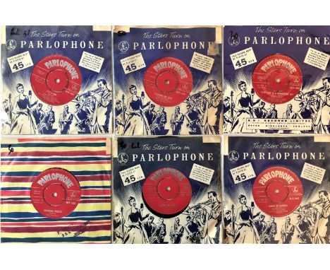 1958/59 RED 45-R SERIES PARLOPHONE 7" COLLECTION. A wonderful collection of around 24 7" records pressed on the red 45-R Parl