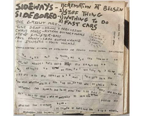 THE GROUT - DO IT YOURSELF EP (ORIGINAL UK PRESSING - URINATING VICAR MUSIC - GR). Holy grail time for Punk collectors with t