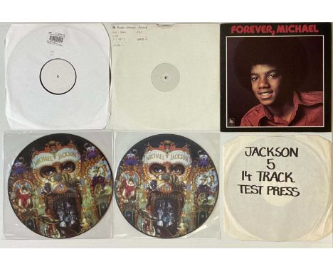 MICHAEL JACKSON &amp; RELATED - TEST PRESSINGS/WHITE LABELS/PICTURE DISCS/COLOURED VINYL. Killer collectors' pack of 11 x LP/