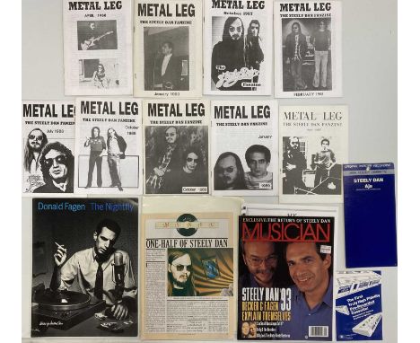 STEELY DAN / NEIL YOUNG MEMORABILIA. Collection of memorabilia to include: 10 issues of 'Metal Leg' fanzine, selection of mag