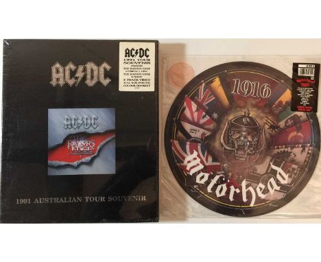 MOTORHEAD &amp; AC/DC - LP &amp; BOX SET RARITIES. Wicked split pack of 1 x LP picture disc and 1 x tour souvenir box set. Ti
