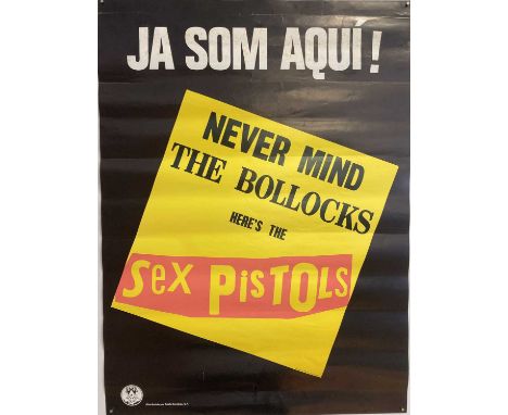 SEX PISTOLS CATALONIAN NEVER MIND THE BOLLOCKS POSTER. A rare 1977 promotional poster, issued in Europe with slogan in the Ca