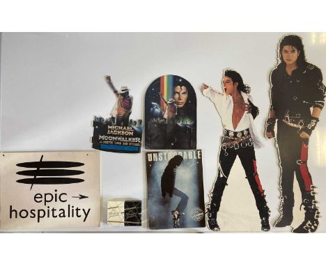 MICHAEL JACKSON BAD ERA CARDBOARD DISPLAYS. Six original promotional displays for Michael Jackson circa Bad era. Two boxed pe