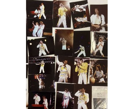 QUEEN CONCERT PHOTOGRAPHS. Approx 120 photos of Queen at Knebworth, August 1986, taken by Pete Still &amp; two official negat