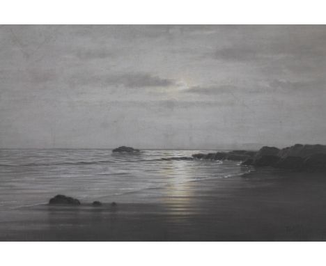 A Finlay (B1946). Calm Seascape, oil on canvas, signed, 46cm x 59cm.