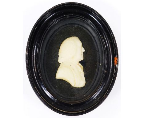 Early 19thC School. Charles Ambler, wax portrait, side profile, glazed and framed, unsigned, 16cm x 13cm.  Charles Ambler was