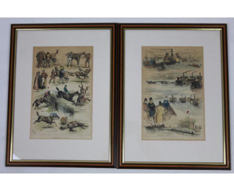 After C R.  Sketches at The Oxford and Cambridge Boat Race, lithograph, c1878, in colours, 35cm x 24cm, and another Steeple C