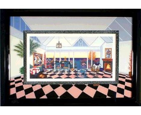 Interior With Two Chagals Fanch Ledan Limited Edition 2/395  Certificate of Authenticity Giclee on paper, c1997. Special edit