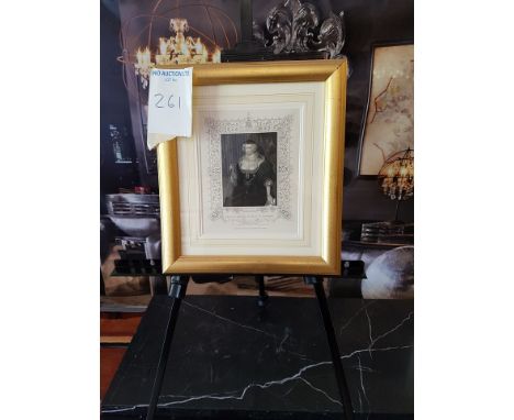 Framed portrait   Frances Howard, Duchess of Richmond' (1853) engraved by E. Lightfoot, from the original of Vandyke, in the 