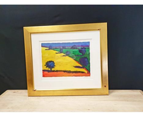 Three Fields - Paul Powis Limited Edition 25/295  Silkscreen cert. - Mounted and Framed 81x70cmPaul began his art training at