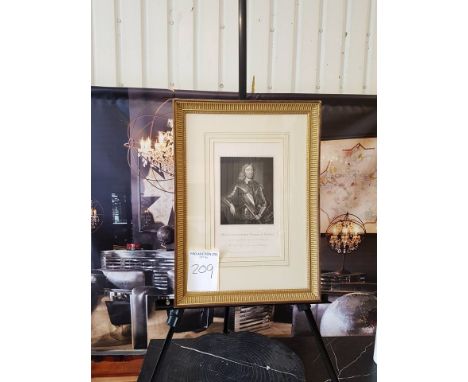 Framed portrait   William Seymour, first Marquis of Hertford  From the original of Vandyke, in the collection of THE RIGHT  H