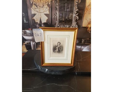 Framed portrait   Robert Tannahill, From the original in possesion A portrait was engraved by Samuel Freeman from a painting 