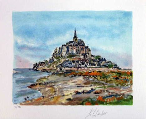 Le Monte St Michelle - Pierre Eugene Cambier Limited Edition 72/450  - Mounted 31x26cmPIERRE EUGENE CAMBIER (1914-2000) Pierr