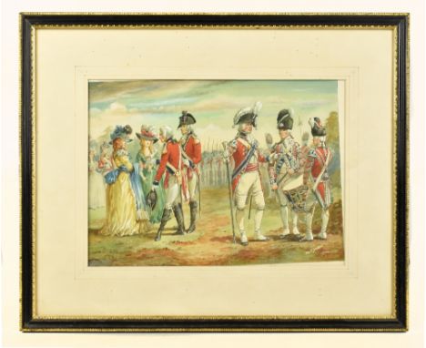 CHARLES C. STADDEN (1919-2002); watercolour, 'Coldstream Regiment of Foot Guards, circa 1790', an original watercolour illust