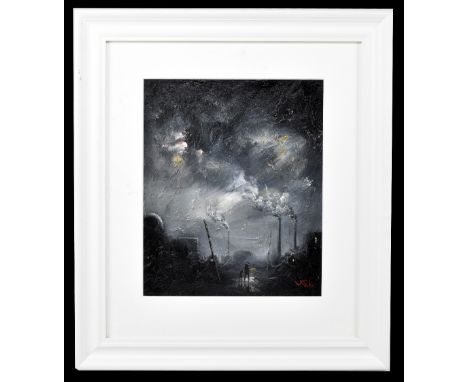 MARK P ELLIOTT; oil on board, 'It's Lonely Ain't It Pat', initialled lower right, 29.5 x 24.5cm, framed and glazed. (D)Additi