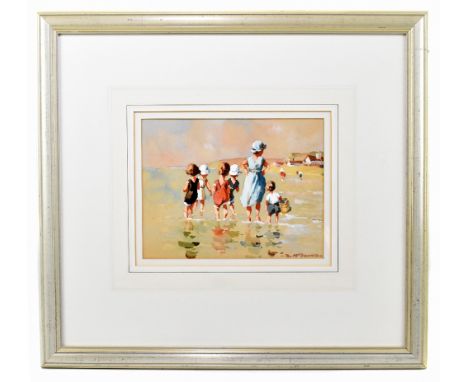 BERNARD MCDONALD (born 1944); watercolour, figures paddling, signed lower right, 20 x 27cm, framed and glazed. (D)Additional 