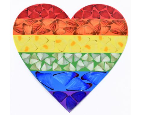 DAMIEN HIRST (born 1965); laminated giclée print on aluminum on composite panel, 'Butterfly Heart (Small)', Heni Editionas, c