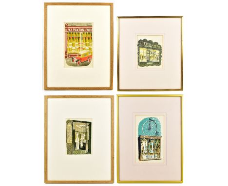 ERIC RAVILIOUS (1903-1942); four colour lithographs from the High Street Series, 'Letter Maker', 'The Grill Room and Restaura