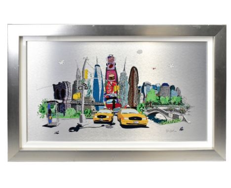 DYLAN IZAAK; a signed, limited edition print, 'Times Travel' numbered 3/195, 48 x 83cm, framed. (D)Additional InformationThis