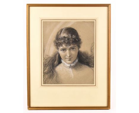 20TH CENTURY ENGLISH SCHOOL; charcoal heightened with white, portrait of a young lady, 28 x 23cm, framed and glazed.Additiona