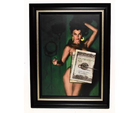 GLEN ORBIK; a limited edition signed print, 'Money Shot', edition 9/10 AP, with certificate, 86 x 58cm, framed